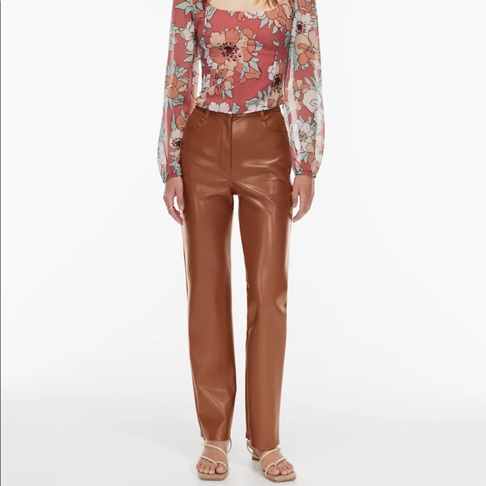 aritzia epicurean brown cropped melina pants